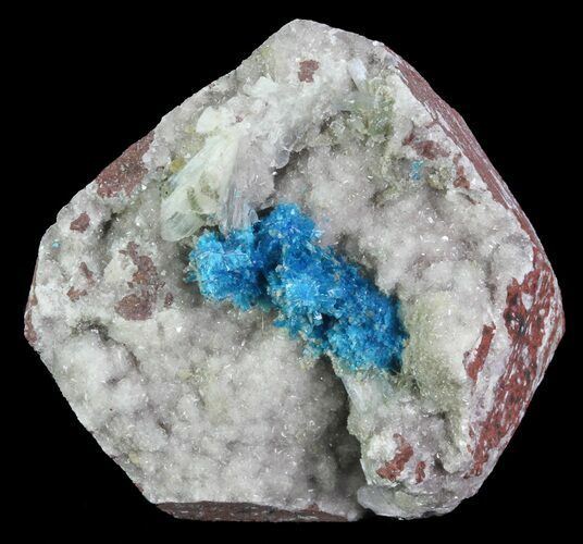 Vibrant Blue Cavansite Cluster on Stilbite - India #67797